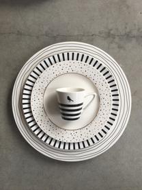 Assiette plate design Eris Loft, 4 pièces, Porcelaine, Blanc, noir, Ø 26 x haut. 2 cm