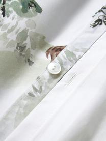 Funda de almohada de percal de diseño Forest, Blanco, tonos verdes, An 45 x L 110 cm