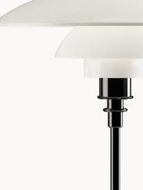 Lámpara de pie grande soplada PH 3½-2½, Pantalla: vidrio opalino soplado, Estructura: acero metalizado Base, Cable: plástico, Negro, blanco, Ø 33 x Al 47 cm