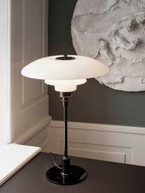Lampa stołowa ze szkła dmuchanego PH 3½-2½, Stelaż: mosiądz metalizowany, Czarny, biały, Ø 33 x 47 cm