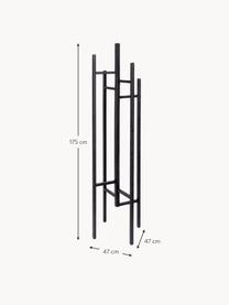 Wieszak stojący z 5 hakami Eigen, Drewno dębowe lakierowane, Czarny, S 47 x W 175 cm