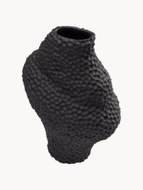 Design-Vase Isla in organischer Form, H 32 cm, Keramik, Schwarz, B 22 x H 32 cm