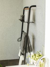 Metalen ladderrek Lena in zwart, Frame: gepoedercoat metaal, Stang: hout, Zwart, B 66 cm x H 160 cm