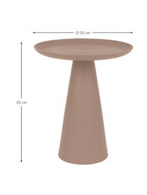 Okrągły stolik pomocniczy z metalu Ringar, Aluminium malowane proszkowo, Brudny różowy, matowy, Ø 35 x W 42 cm