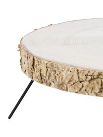 Patera z drewna Natural, Blat: drewno naturalne, Nogi: metal powlekany, Drewno naturalne, czarny, Ø 35 x W 12 cm