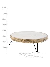 Patera z drewna Natural, Blat: drewno naturalne, Nogi: metal powlekany, Drewno naturalne, czarny, Ø 35 x W 12 cm