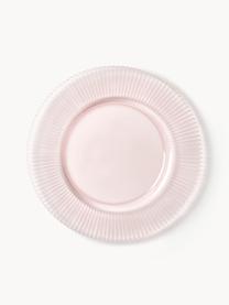 Dessous-de-plat en verre strié Effie, 2 pièces, Verre, Rose pâle, Ø 33 cm