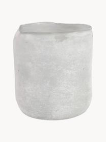 Ručně vyrobený svícen na čajovou svíčku s matným povrchem Halde, Sklo, Světle šedá, bílá, Ø 11 cm, V 12 cm