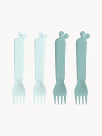 Fourchettes pour enfants Kiddish, 4 élém., Plastique, sans BPA, Bleu ciel, bleu pétrole, long. 13 cm