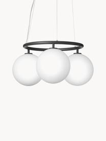 Hanglamp met glazen bollen Miira, Antraciet, wit, Ø 54 x H 25 cm