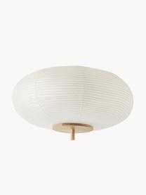 Lampa sufitowa z papieru ryżowego Misaki, Biały, jasne drewno naturalne, Ø 52 x W 30 cm