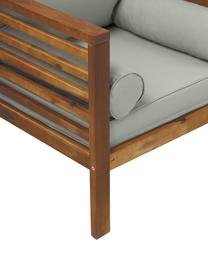 Fauteuil futon de jardin Bo, Gris, bois foncé, larg. 72 x haut. 64 cm