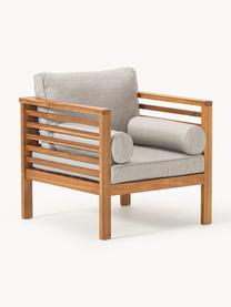 Tuin loungefauteuil Bo, Frame: massief geolied acaciahou, Donker hout,grijs, B 72 x H 64 cm