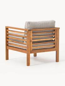 Poltrona lounge da giardino Bo, Struttura: legno massiccio di acacia, Tessuto grigio, legno di acacia, Larg. 72 x Alt. 64 cm