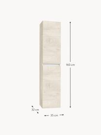Vysoká koupelnová skříňka Perth, Š 35 cm, Vzhled dubového dřeva, Š 35 cm, V 160 cm