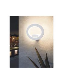 Outdoor LED wandlamp Emollio in wit, Lampenkap: aluminium, Diffuser: kunststof, Wit, 20 x 16 cm