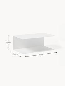 Wand-Nachttisch Neptun aus Metall, 2 Stück, Metall, pulverbeschichtet, Weiß, B 35 x H 14 cm
