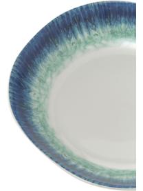 Geschirrset Antille aus Porzellan mit Farbverlauf in Blautönen, 6 Personen (18-tlg.), Porzellan, Blautöne, Set mit verschiedenen Grössen