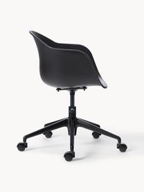 Schreibtischstuhl Claire, Sitzfläche: 65 % Polypropylen, 35 % G, Beine: Metall, pulverbeschichtet, Rollen: Kunststoff, Schwarz, B 66 x T 60 cm
