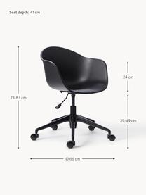 Chaise de bureau Claire, Noir, larg. 66 x prof. 60 cm