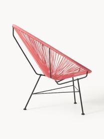 Fotel wypoczynkowy ze splotu z tworzywa sztucznego Bahia, Stelaż: metal malowany proszkowo, Koralowy, S 81 x G 73 cm