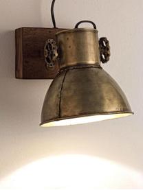 Aplique Zurine, Lámpara: metal recubierto, Fijación: madera, Dorado, marrón, An 18 x Al 27 cm
