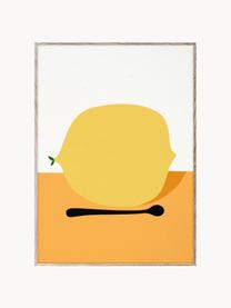 Poster Citron, 210 g de papier mat de la marque Hahnemühle, impression numérique avec 10 couleurs résistantes aux UV, Jaune, orange, blanc cassé, larg. 30 x haut. 40 cm