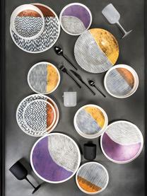 Set di 4 piatti da colazione dal design multicolore Switch, Ceramica, Grigio chiaro, nero, multicolore, Ø 21 cm