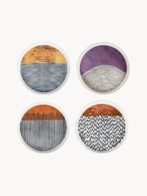 Set de platos de postre de diseño Switch, 4 uds., Cerámica, Gris claro, negro, multicolor, Ø 21 cm