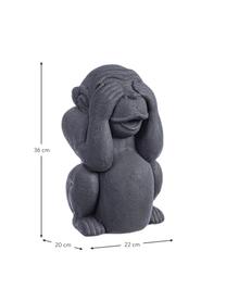 Figura decorativa de cemento Monkey, Hormigón recubierto, Mizaru (no ver el Mal), An 22 x Al 36 cm