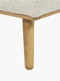 Hocker Archie mit Wollbezug und Holz-Füßen, Bezug: 100% Wolle, Gestell: Kiefernholz, FSC-zertifiz, Beine: Massives Eichenholz, FSC-, Webstoff Hellbeige, B 87 x H 45 cm