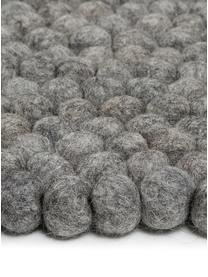 Tapis rond pure laine fait main Dot, Gris acier