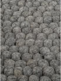 Ručne šitý okrúhly vlnený koberec Dot, Oceľovosivá