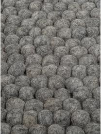 Tapis rond pure laine fait main Dot, Gris acier