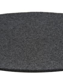 Ronde placemats Leandra, 4 stuks, 90% wol, 10% polyethyleen, Antraciet, Ø 40 cm