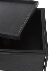 Mesa auxiliar Theo, con espacio de almacenamiento, Estructura: madera de mango maciza pi, Estructura: metal con pintura en polv, Madera de mango, negro, An 45 x Al 50 cm