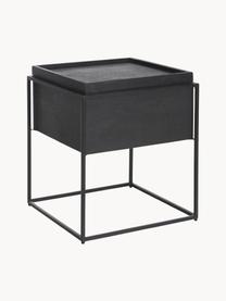 Odkládací stolek s úložným prostorem Theo, Mangové dřevo, černá, Š 45 cm, V 50 cm