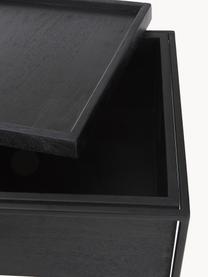 Bijzettafel Theo met opbergruimte, Frame: gepoedercoat metaal, Mangohout, zwart, B 45 x H 50 cm