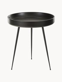 Okrúhly odkladací stolík z mangového dreva Bowl, Mangové drevo, čierne lakované, Ø 46 x V 52 cm
