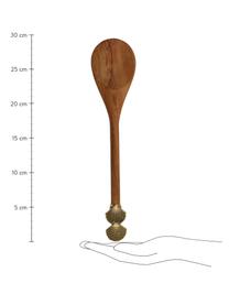 Set 2 posate da insalata in legno con conchiglie dorate sul manico Shell, Legno, metallo, Legno, dorato, Lung. 30 cm