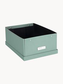 Faltbare Aufbewahrungsbox Karin, B 29 x T 39 cm, Canvas, fester Karton, Salbeigrün, B 29 x T 39 cm