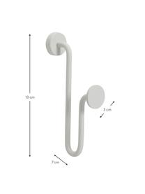Patère en métal Swing, Métal, enduit, Blanc, larg. 3 x haut. 13 cm