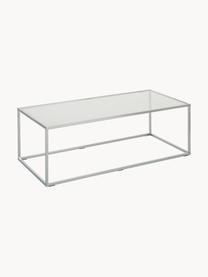 Table basse en verre Maya, Transparent, couleur chrome, larg. 110 x prof. 50 cm