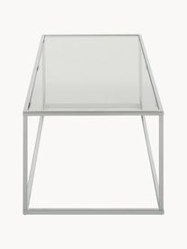 Salontafel Maya met glazen tafelblad, Tafelblad: veiligheidsglas, Frame: verchroomd metaal, Transparant, chroomkleurig, B 110 x D 50 cm
