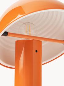 Kleine tafellamp Elmetto met verstelbare lampenkap, Kunststof, gelakt, Oranje, Ø 22 x H 28 cm