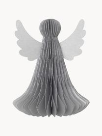 Skládaná ekorace Angel, V 12 cm, 2 ks, Papír, Stříbrná, Ø 10 cm, V 13 cm