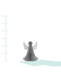 Skládaná ekorace Angel, V 12 cm, 2 ks, Papír, Stříbrná, Ø 10 cm, V 13 cm