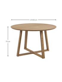 Mesa de comedor redonda Malika, Ø 120 cm, Abedul, aceitado, Madera de abedul, Ø 120 cm