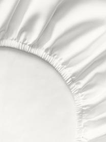 Drap-housse en satin de coton pour sommier tapissier Premium, Gris clair, larg. 90 x long. 200 cm, haut. 35 cm