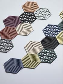 Sottobicchiere in silicone Hexagon, Silicone, Nero, Larg. 14 x Lung. 16 cm